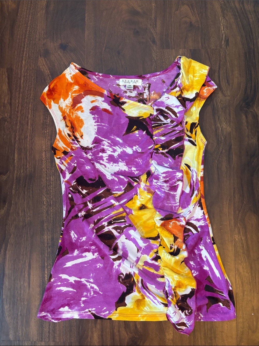 Studio Abstract Ruffle Top